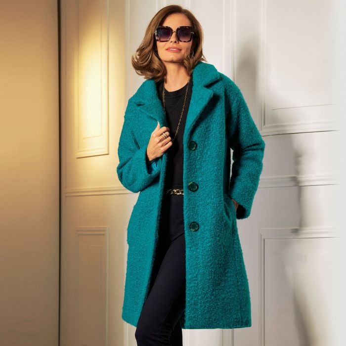 manteau bouclette femme vert