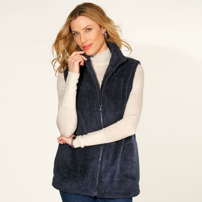 gilet sherpa sans manche femme