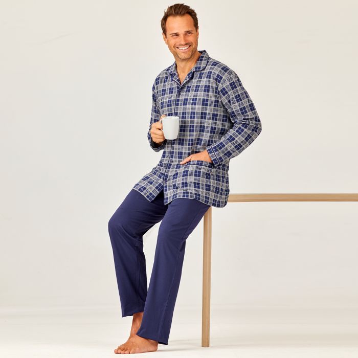 Rijk hersenen Doodskaak Geruite pyjama in katoenjersey | Bleu Bonheur