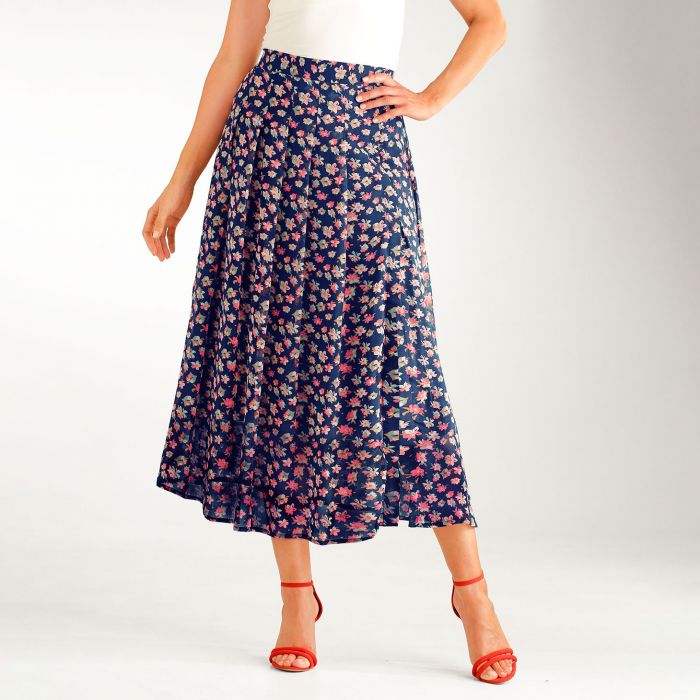 Lange rok met bloemenprint
