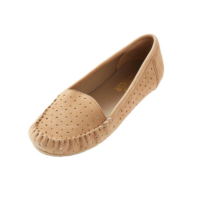 Leren mocassins m perforaties Bleu Bonheur