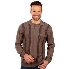 Pull col polo maille jacquard