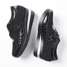 Basket confort cuir velours