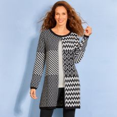 Cardigan manteau long jacquard