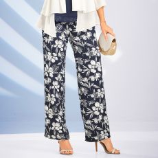 Pantalon fluide ample fleuri
