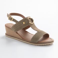 Sandales cuir effet daim