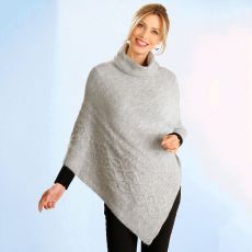 Poncho col roulé maille douce