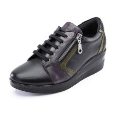 Baskets unies en cuir