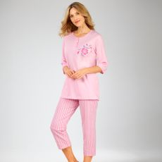 Pyjama m/gestreepte kuitbroek
